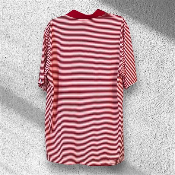 U Suck at Golf USAG Polo Shirt L NEW Red Striped Extreme Comfort Stretch - Picture 6 of 11